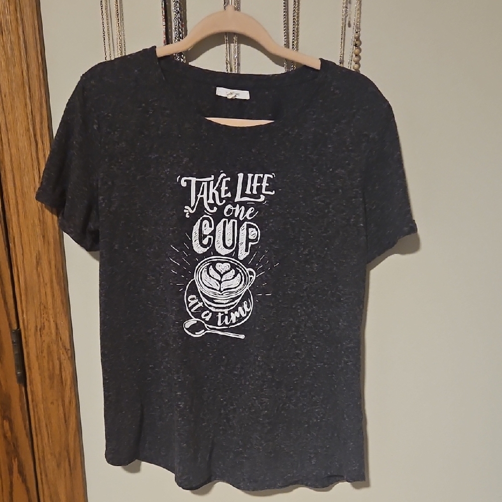 Maurices Charcoal Heather Crew Neck Top - Dark Gray
